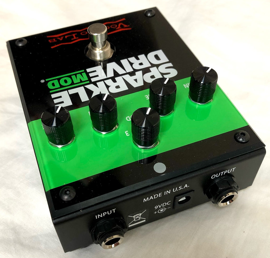 Voodoo Lab Sparkle Drive Mod overdrive pedal — side and footswitch detail