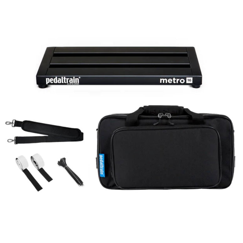 Pedaltrain Metro 16 pedalboard with soft case, strap and zip ties full kit