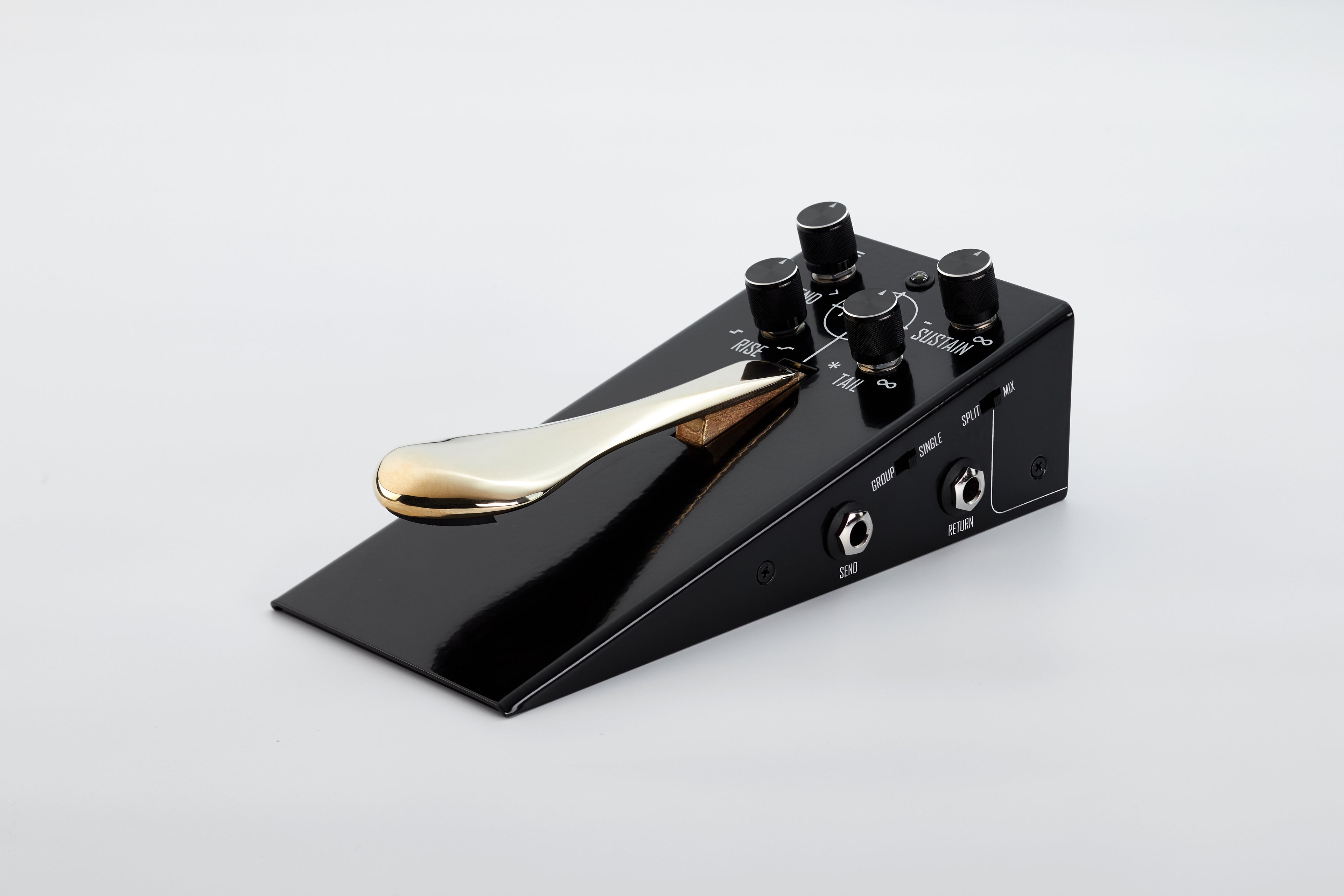 Gamechanger Audio Plus sustain pedal — angled view of black enclosure