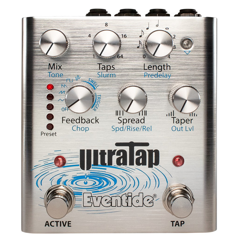 Eventide UltraTap multi-tap delay pedal — angled view