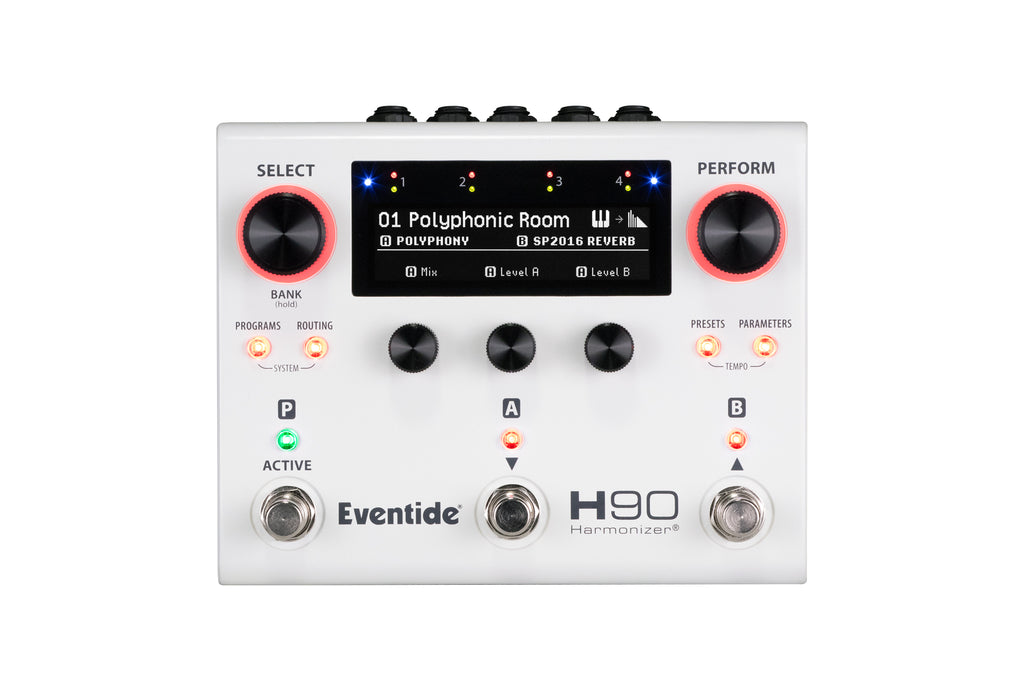 Eventide H90 Harmonizer pedal front panel with OLED display