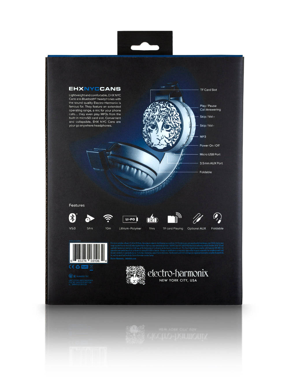 Electro-Harmonix NYC Cans Bluetooth headphones — product view