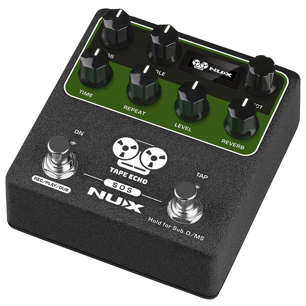 NUX NDD-7 Tape Echo pedal — footswitches detail