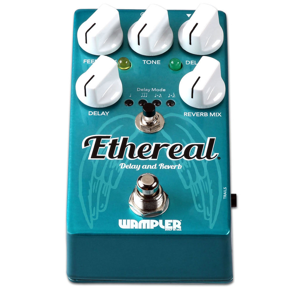 Wampler Ethereal reverb and delay pedal — top-panel knobs view