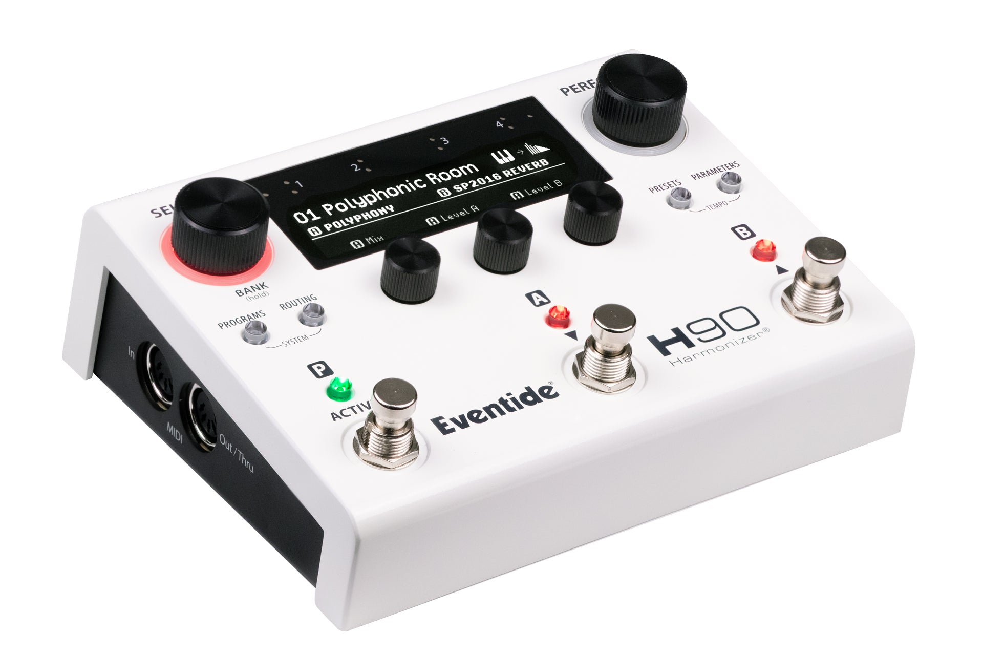 Eventide H90 Harmonizer pedal angled view