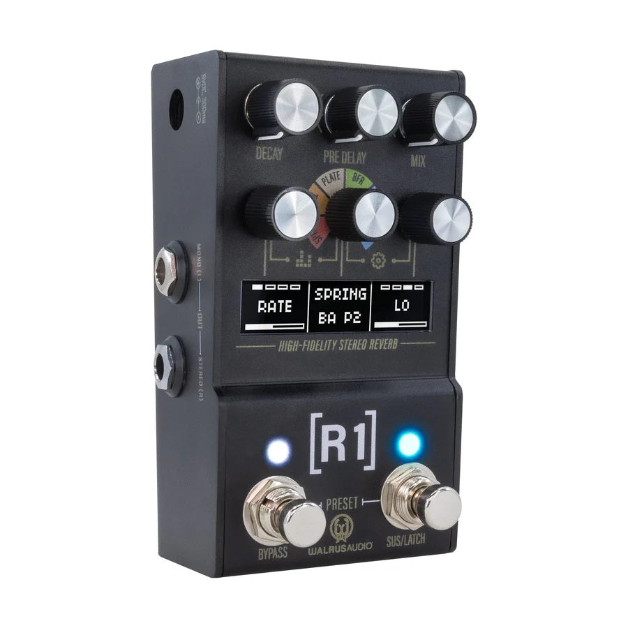 Walrus Audio MAKO MKII R1 reverb pedal — footswitches and LEDs