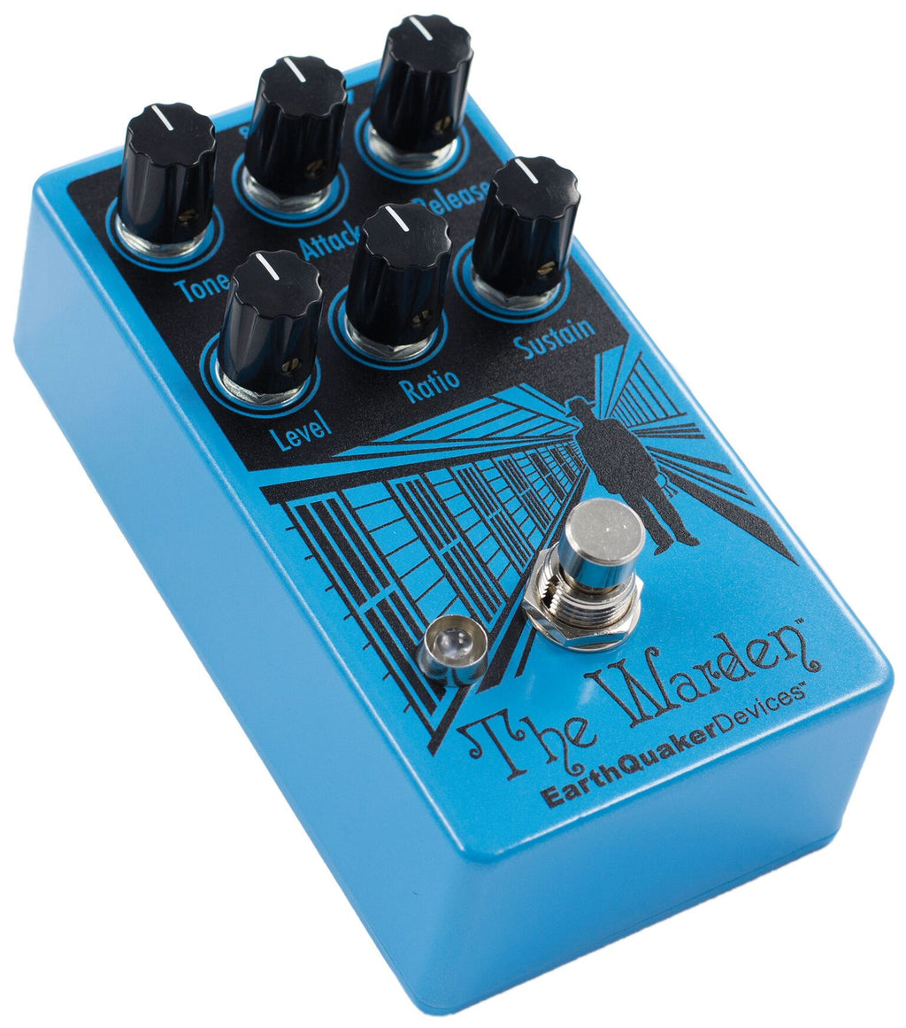EarthQuaker Devices The Warden V2 optical compressor pedal — controls detail