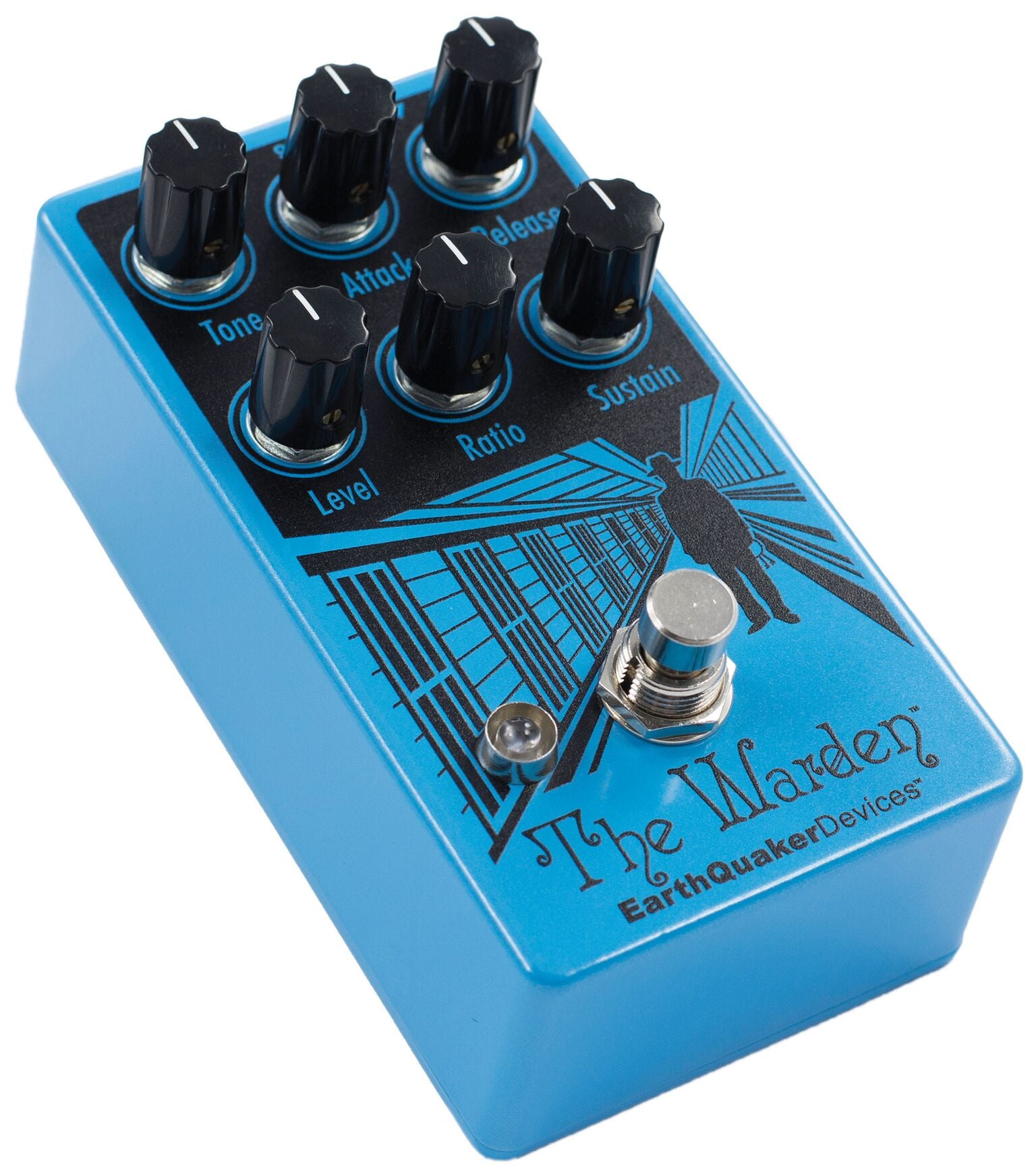 EarthQuaker Devices The Warden V2 optical compressor pedal — controls detail