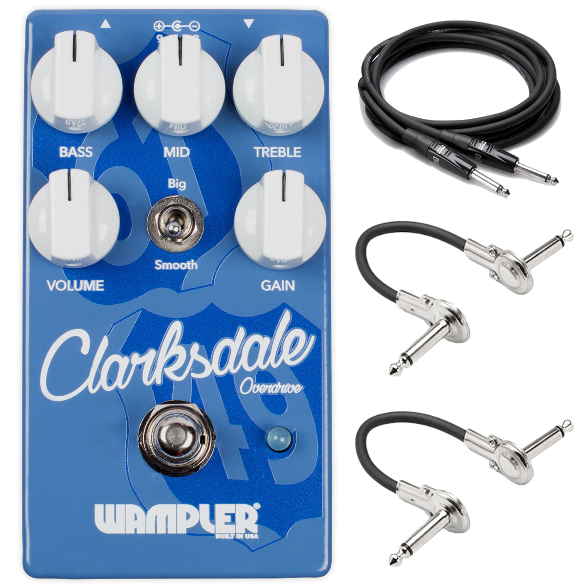 Wampler Clarksdale Delta Overdrive pedal — blue top-panel front view