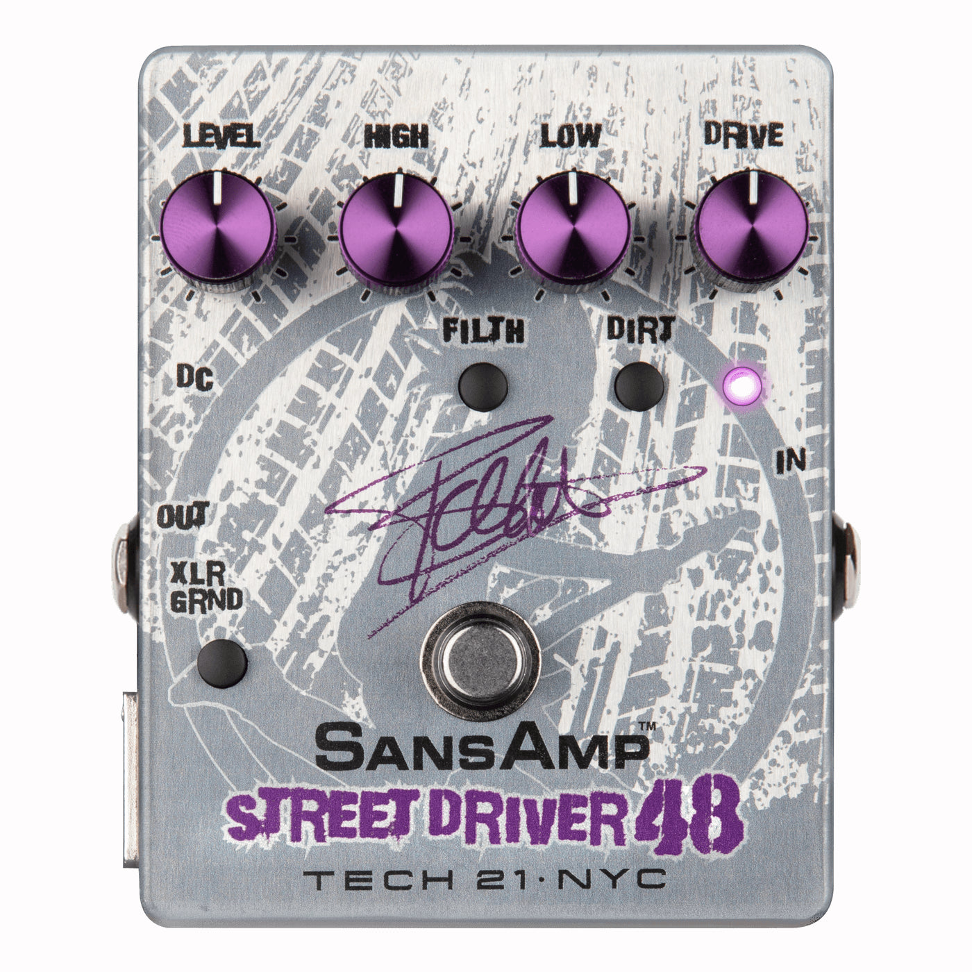 Tech 21 Frank Bello FB48 SansAmp bass pedal — angled view