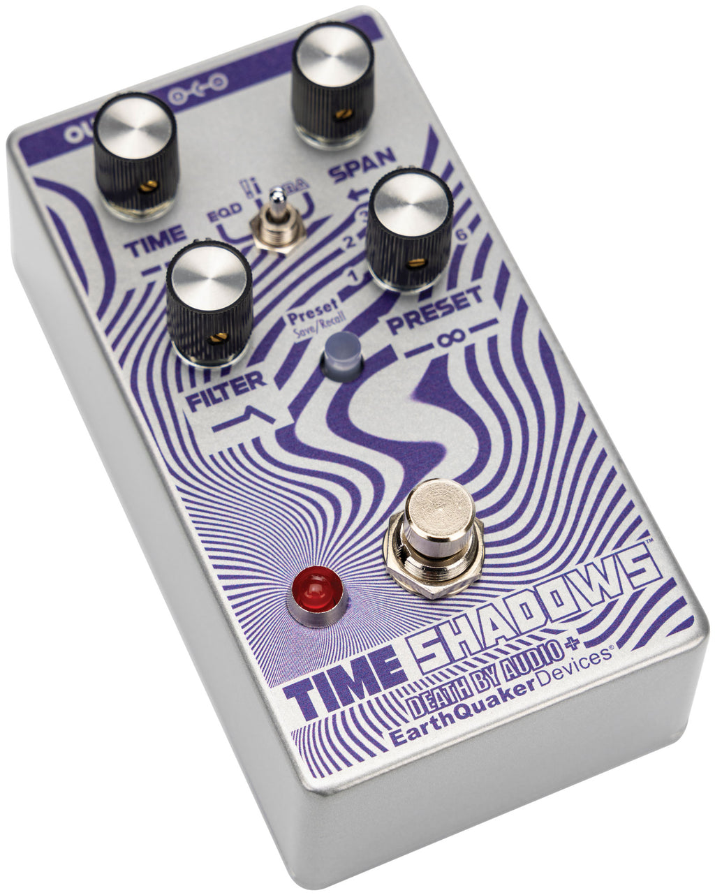 EarthQuaker Devices Time Shadows V2 delay pedal - control knobs detail