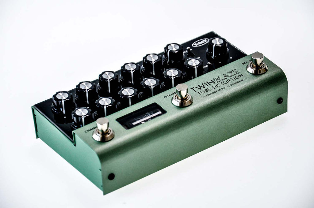 T-Rex TwinBlaze tube distortion pedal — rear connections view