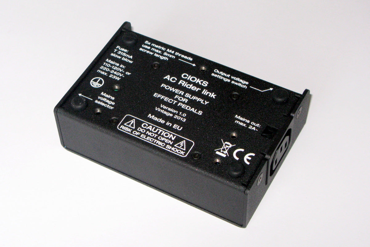 Cioks AC Rider Link power supply — rear view showing power input