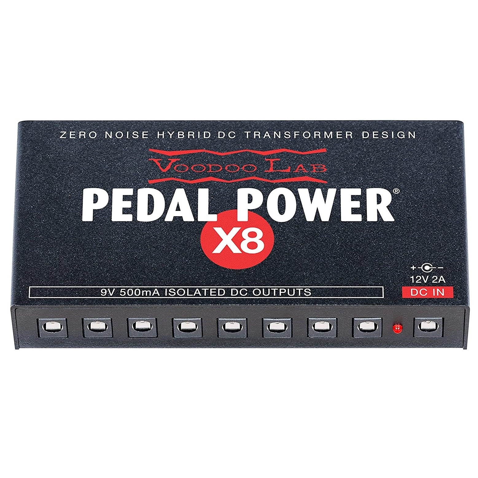 Voodoo Lab Pedal Power X8 power supply — black top view, used