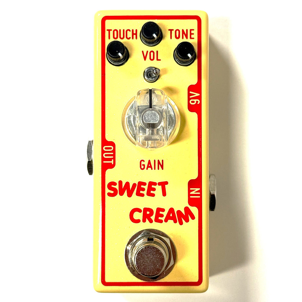 Tone City Sweet Cream V2025 overdrive pedal — yellow enclosure front
