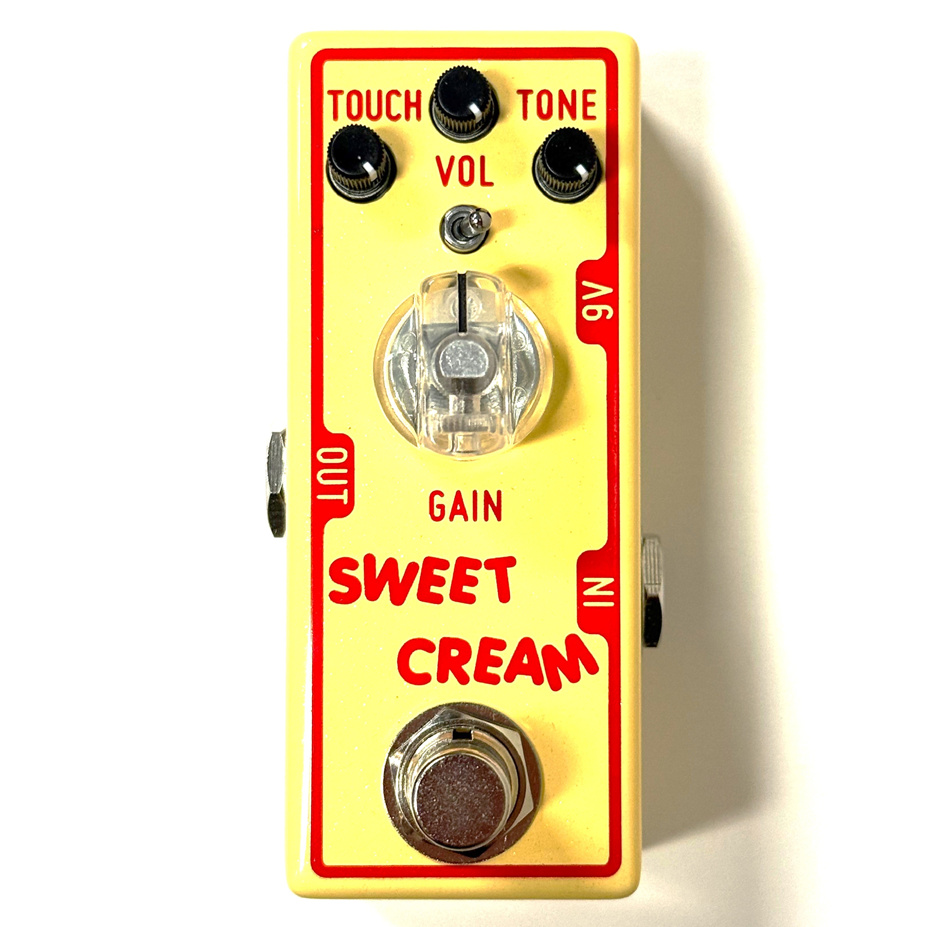 Tone City Sweet Cream V2025 overdrive pedal — yellow enclosure front