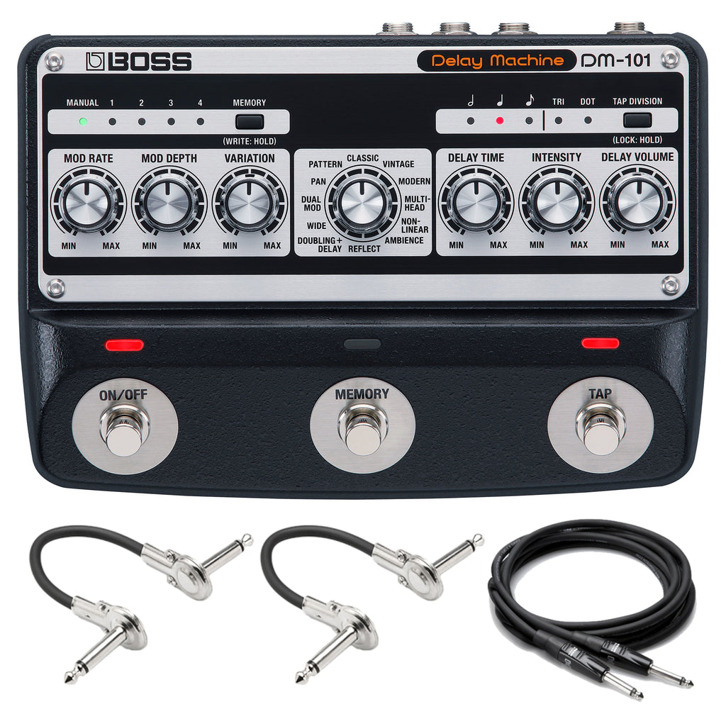 Boss DM-101 Delay Machine analog delay pedal with included cables