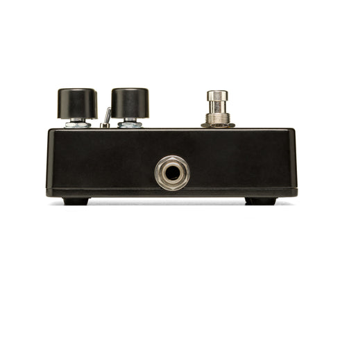 Electro-Harmonix Satisfaction Plus fuzz pedal — angled view