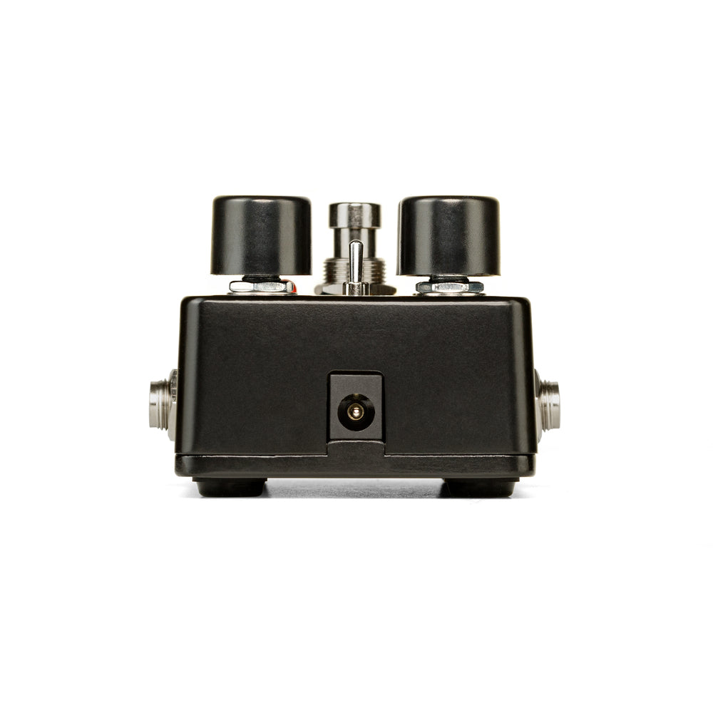 Electro-Harmonix Satisfaction Plus fuzz pedal — controls detail