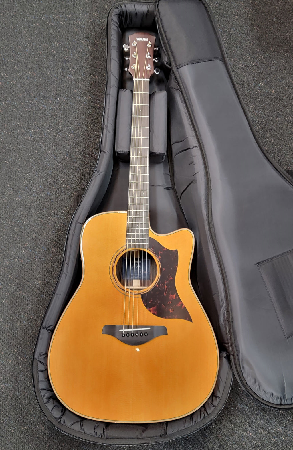 Yamaha A3R acoustic-electric guitar — rosewood back view