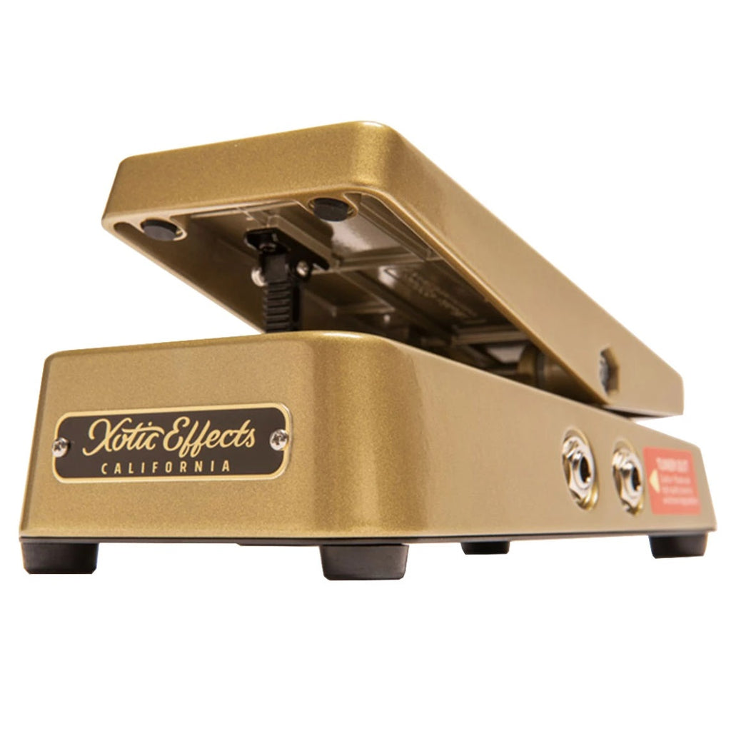 Xotic XVP-250K gold high impedance volume pedal, angled treadle view