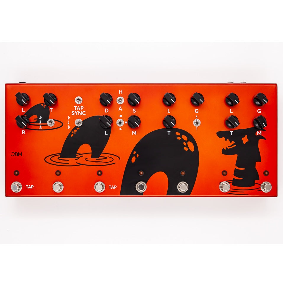 JAM Pedals Kochness Monster multi-effects pedal — orange enclosure top view