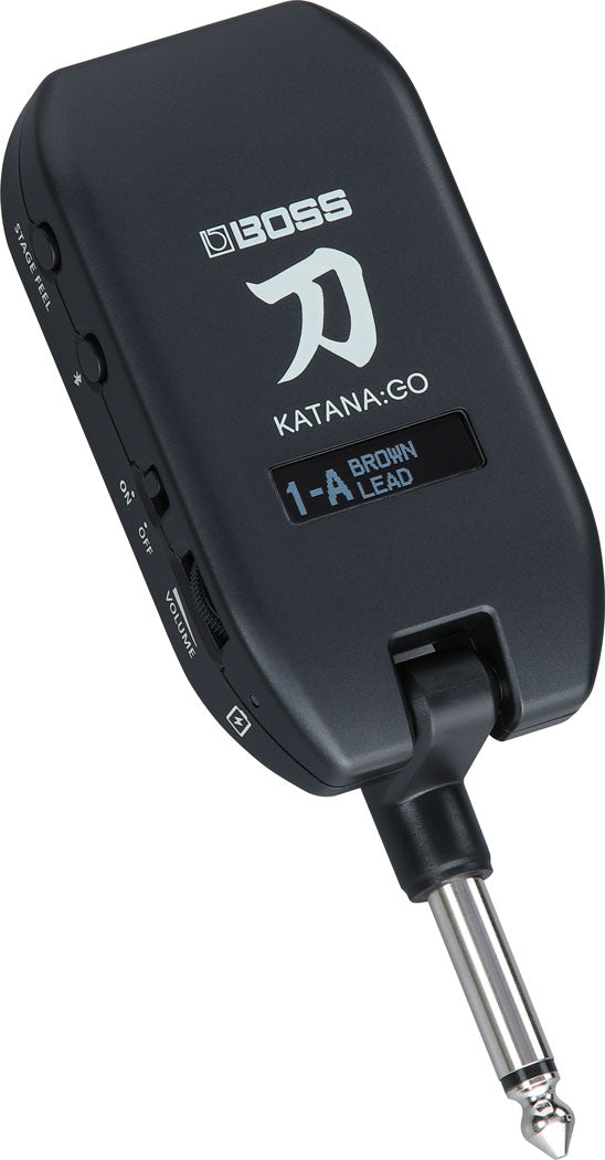 Boss KATANA:GO headphone amp — controls and display