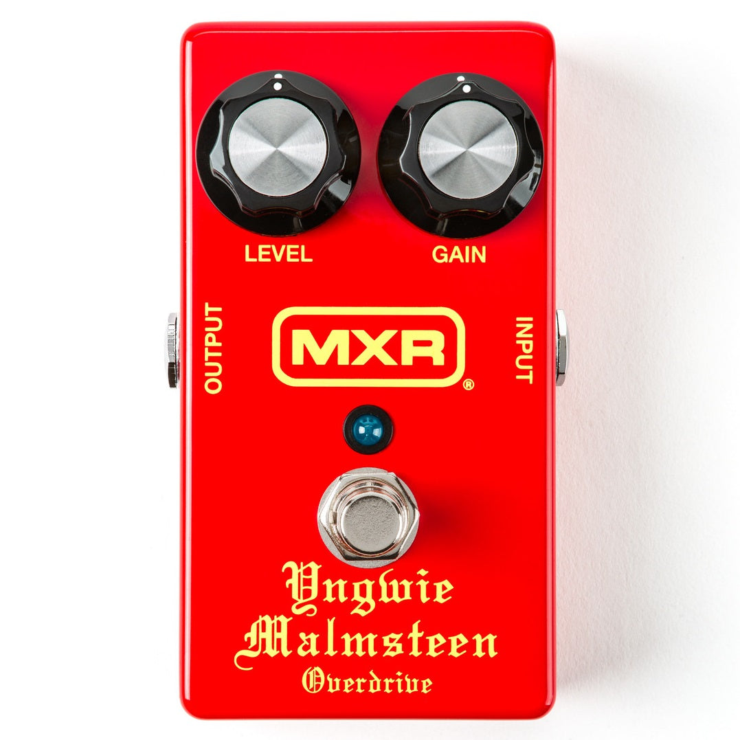 MXR YJM308 Yngwie Malmsteen overdrive pedal — top view of Level and Gain knobs