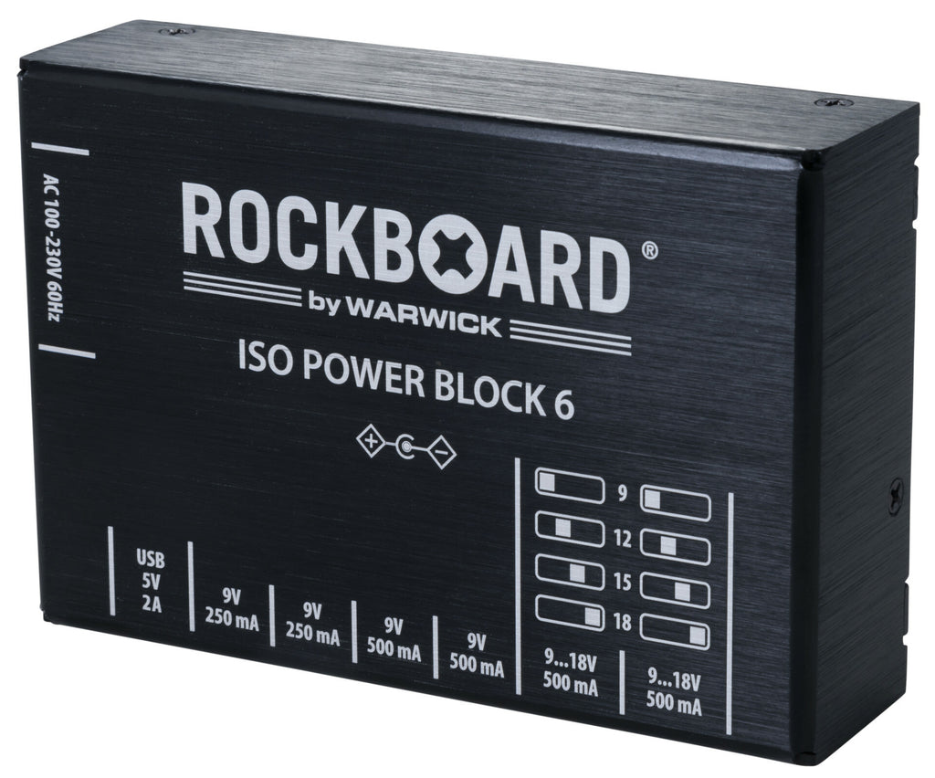 New RockBoard ISO Power Block V6 IEC Isolated Guitar Effects Pedal Power Supply