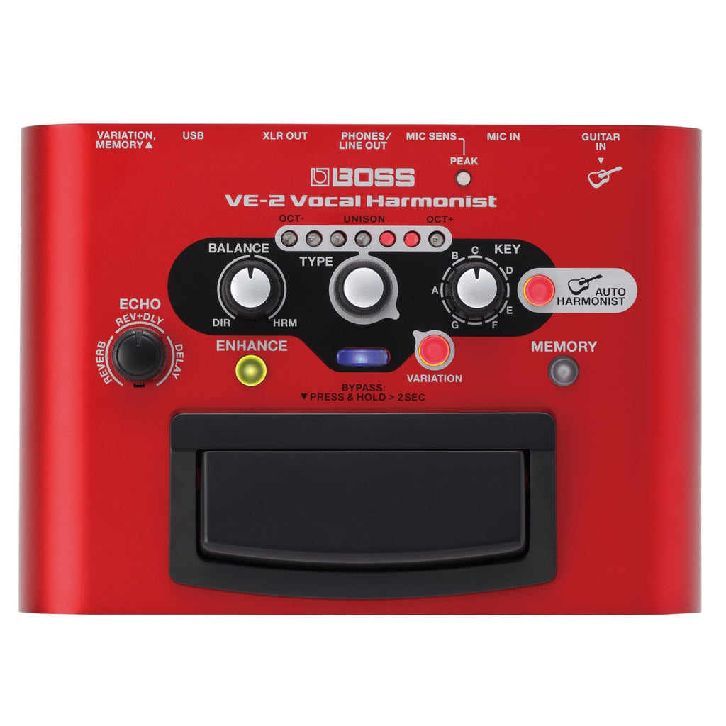 Boss VE-2 Vocal Harmonist vocal effects pedal top view