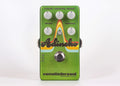 Catalinbread Adineko delay pedal — green sparkle enclosure, front view