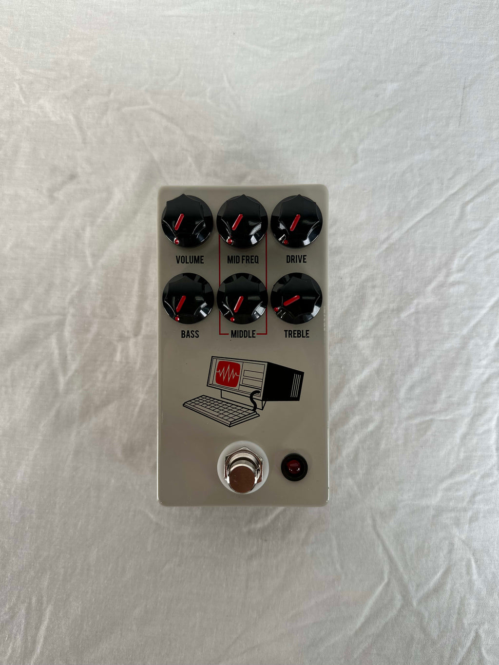 Used JHS Hard Drive distortion pedal in Tan — alternate angle