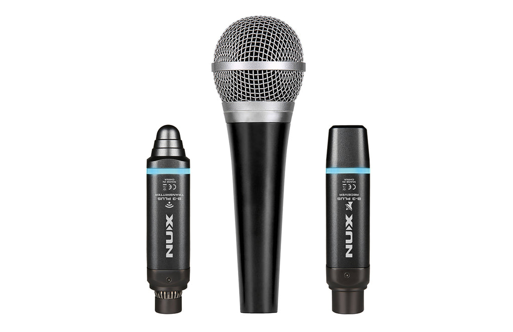 NUX B-3 Plus wireless mic transmitter and receiver units detail