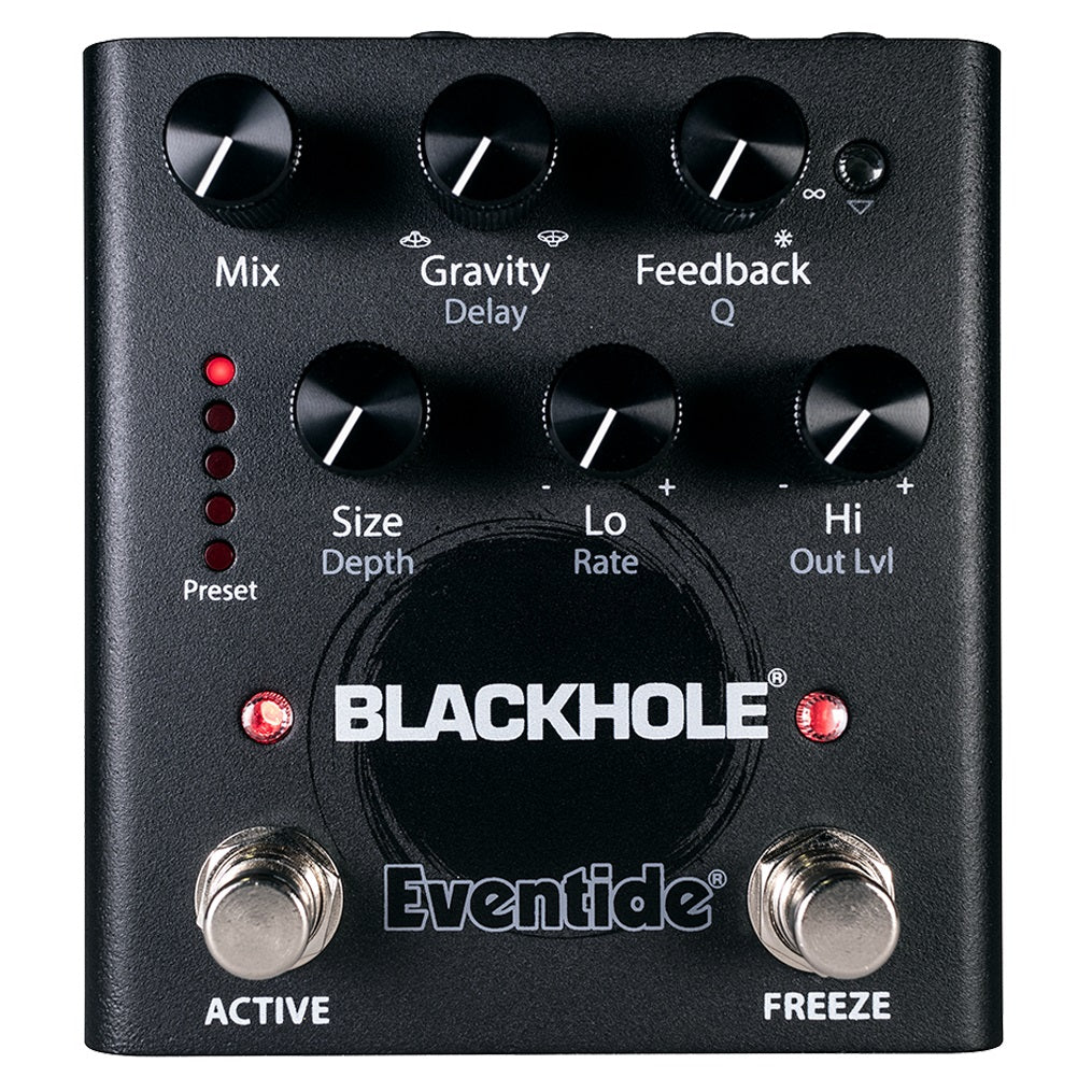 Eventide Blackhole reverb pedal - top knobs and footswitches