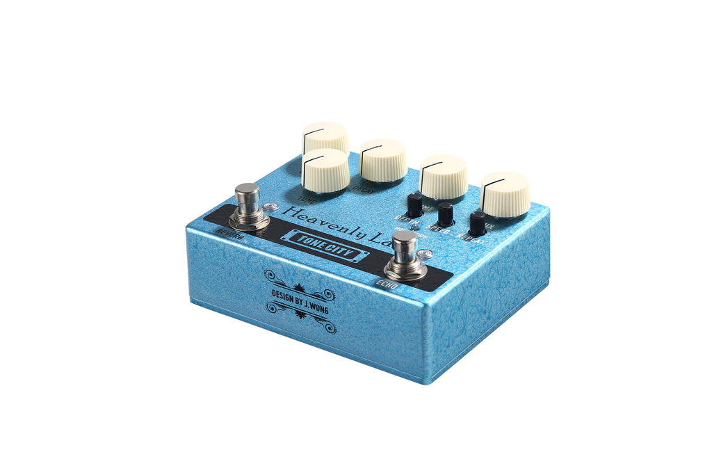 Tone City Heavenly Lake delay reverb — top panel close-up
