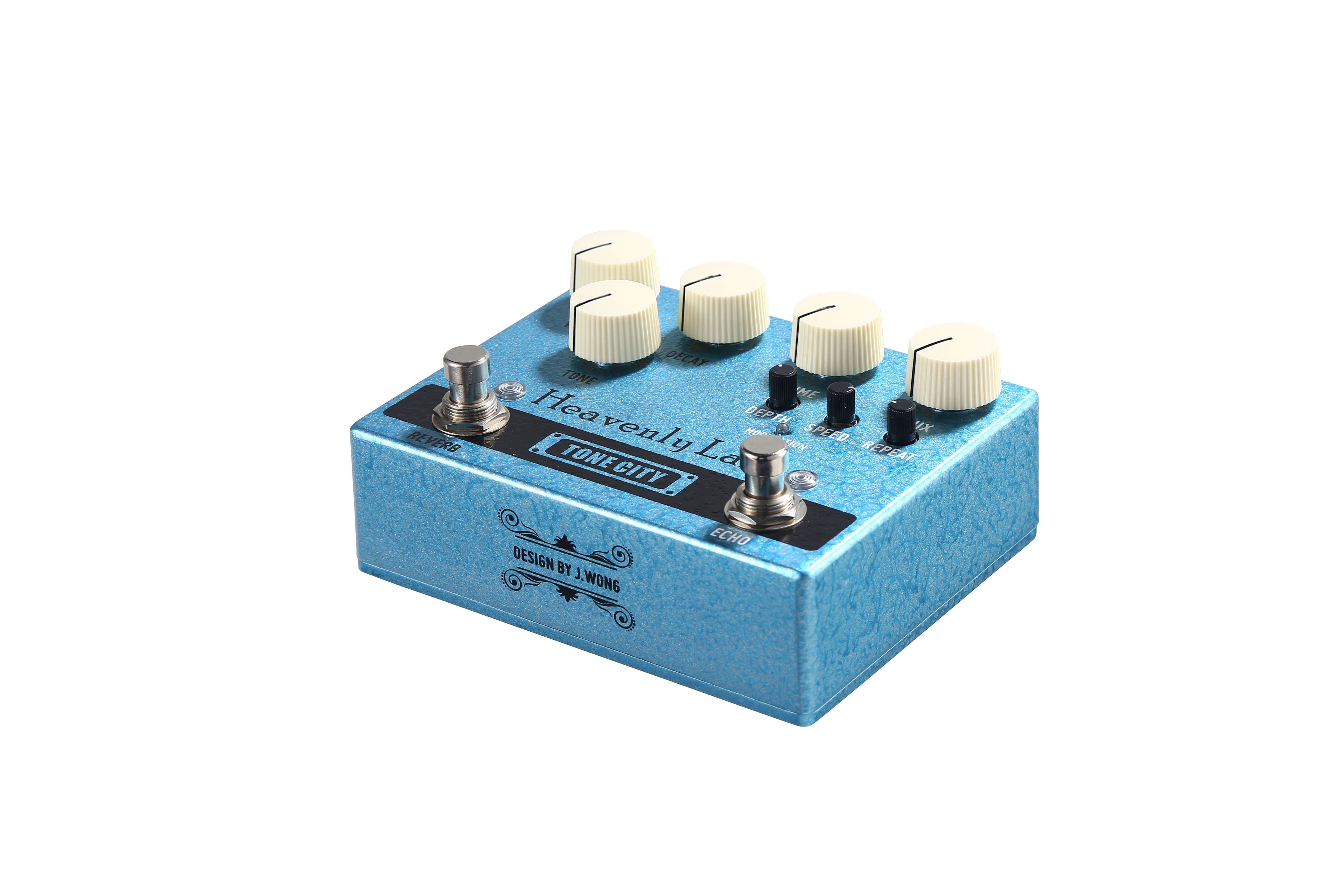 Tone City Heavenly Lake delay reverb — top panel close-up