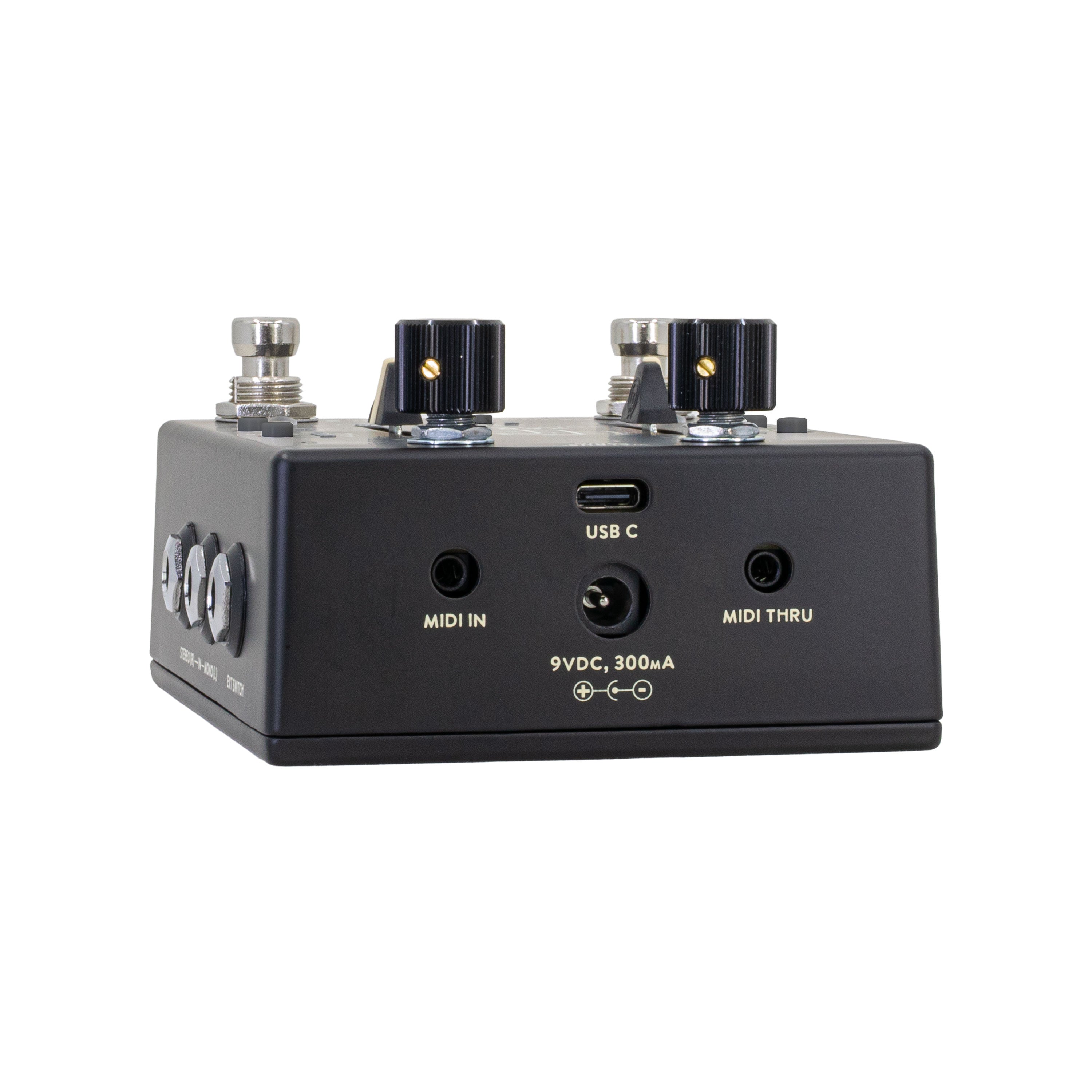 Walrus Audio Xero Polylooper pedal — black, side jacks view