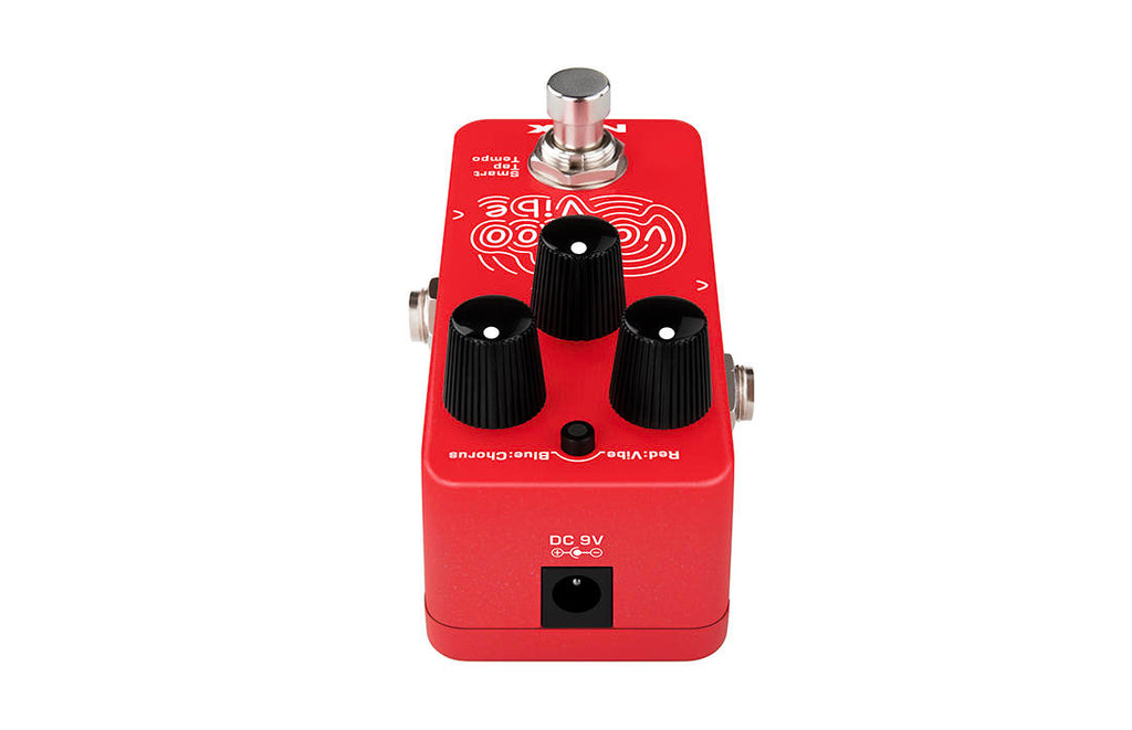 NUX NCH-3 Voodoo Vibe mini pedal — angled red enclosure profile