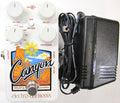 Electro-Harmonix Canyon delay and looper pedal — white, with power supply
