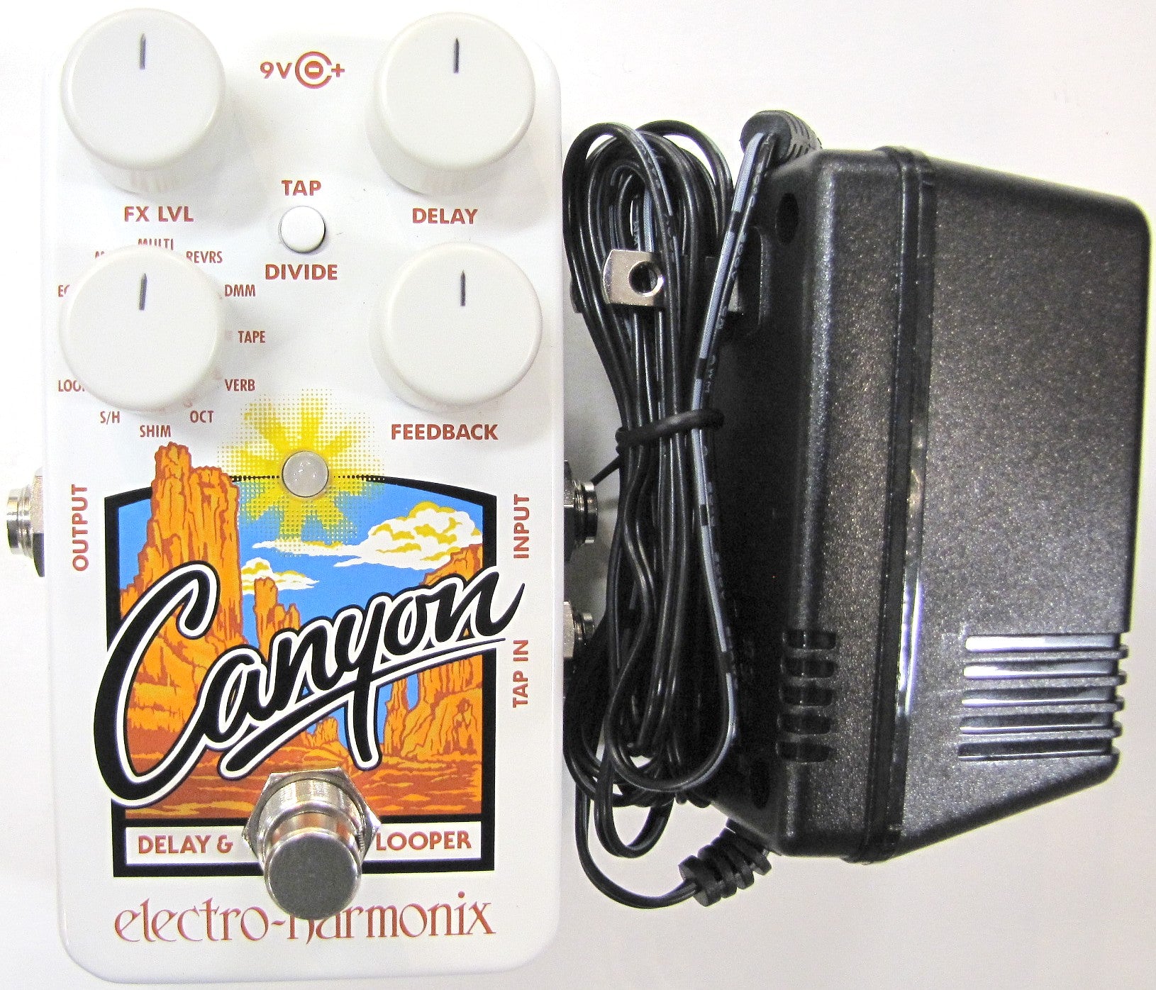 Electro-Harmonix Canyon delay and looper pedal — top controls
