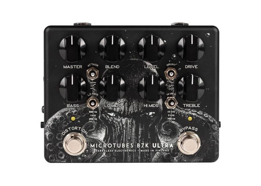 Darkglass B7K Ultra V2 Squid bass preamp pedal — black, squid engraving detail