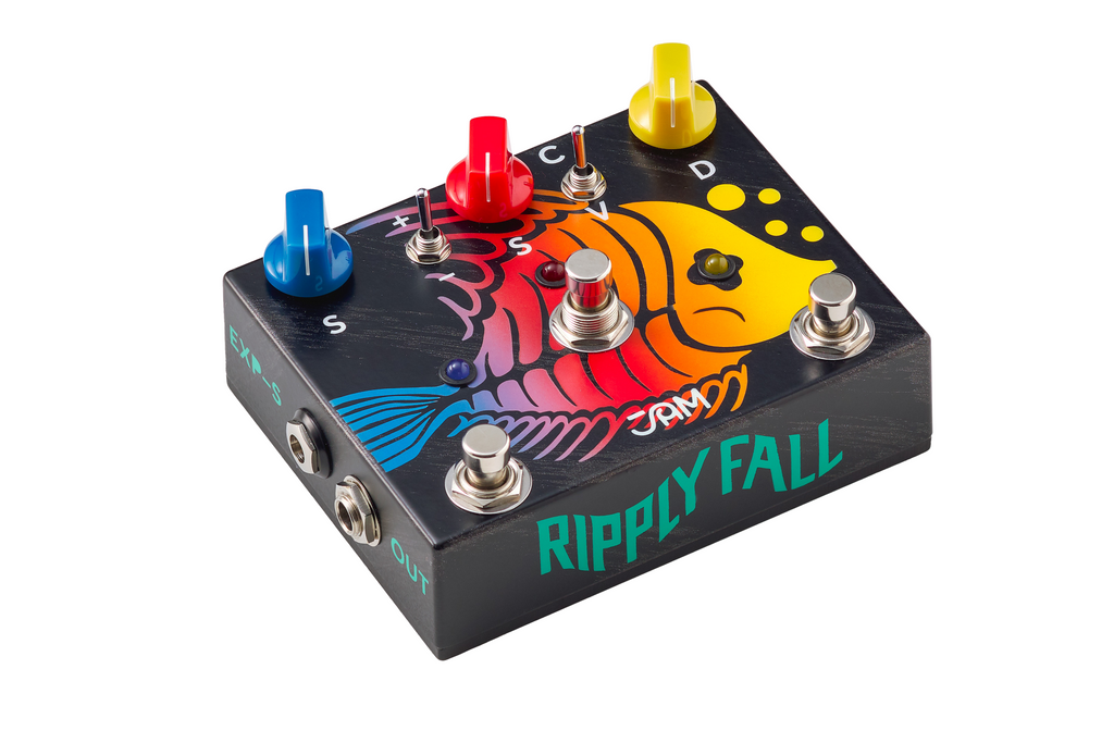JAM Pedals Ripply Fall chorus phaser pedal — control layout view