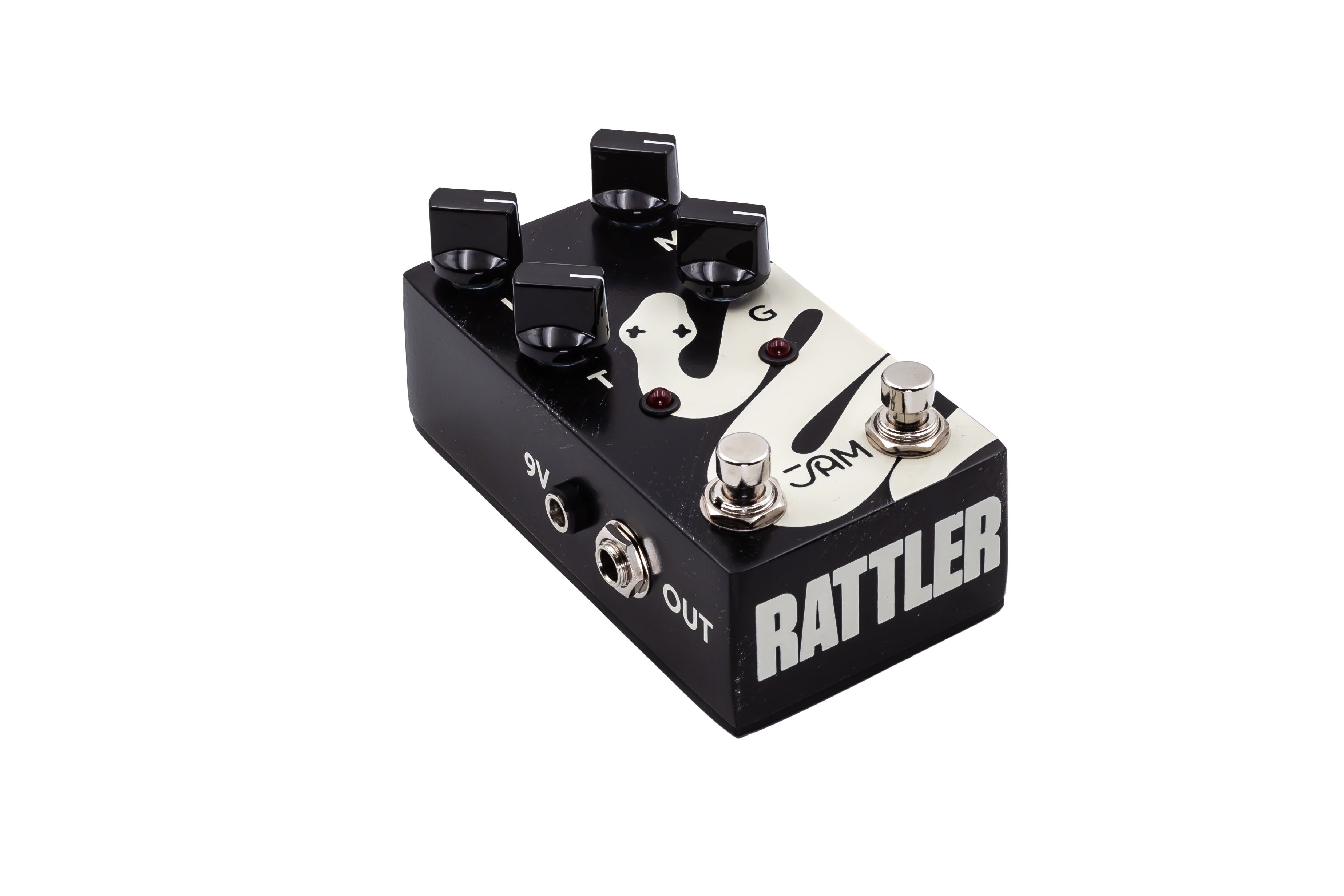 JAM Pedals Rattler Bass mk.2 distortion pedal - control knobs detail
