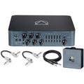 Darkglass Alpha Omega 900 bass amp head — front panel with included footswitch and cables