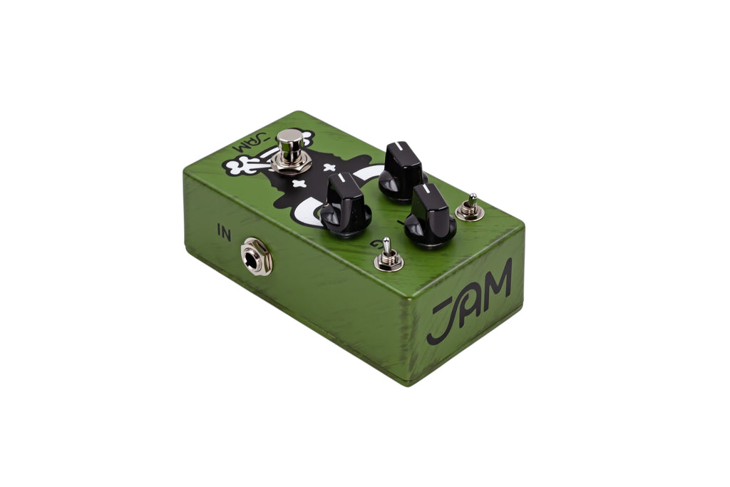 JAM Pedals Octaurus green octave fuzz pedal — overhead view