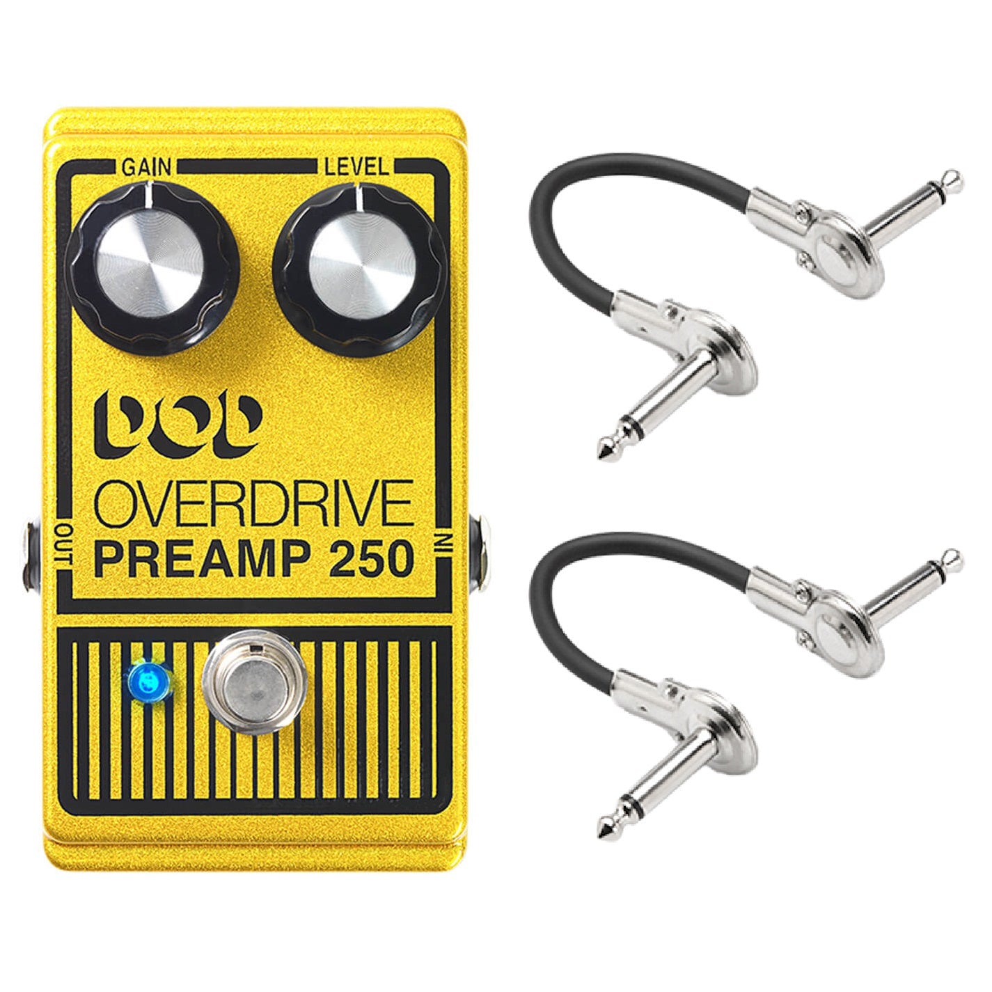 DOD Overdrive Preamp 250 pedal - gold front view