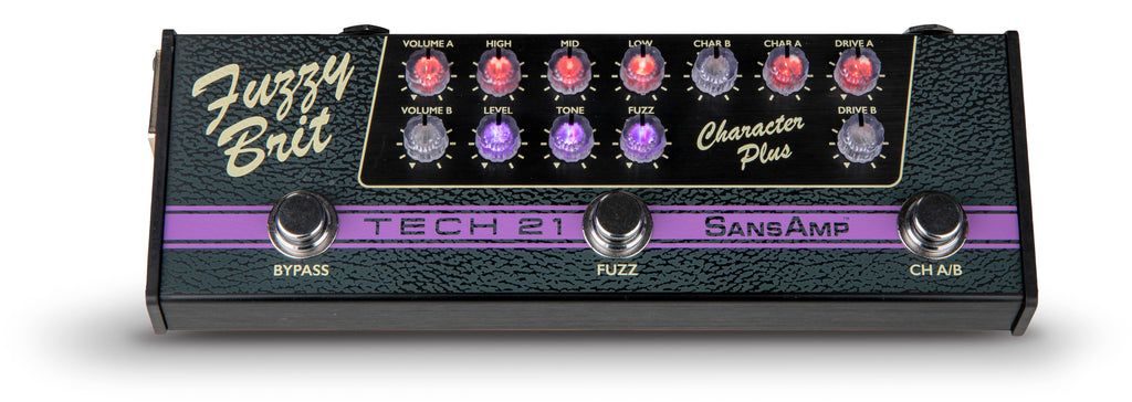 New Tech 21 SansAmp Character Plus Fuzzy Brit Guitar Effects Pedal