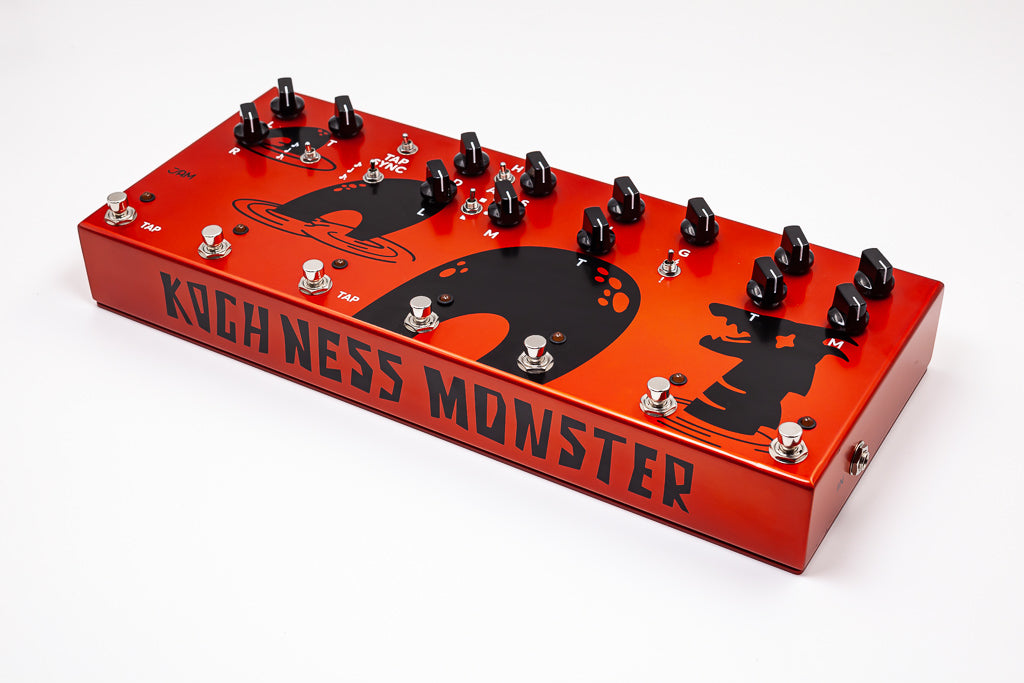 JAM Pedals Kochness Monster multi-effects pedal — footswitch row detail