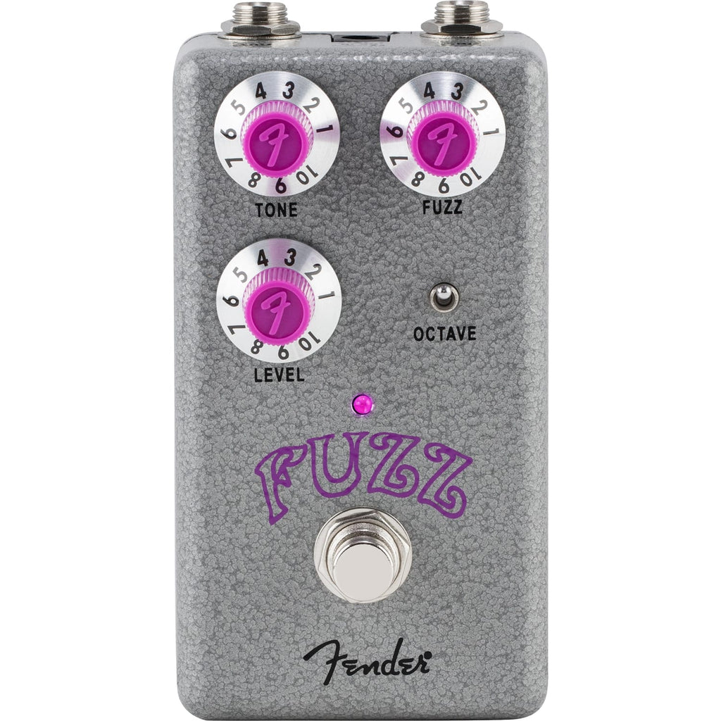 Fender Hammertone Fuzz pedal — angled view of controls and octave switch