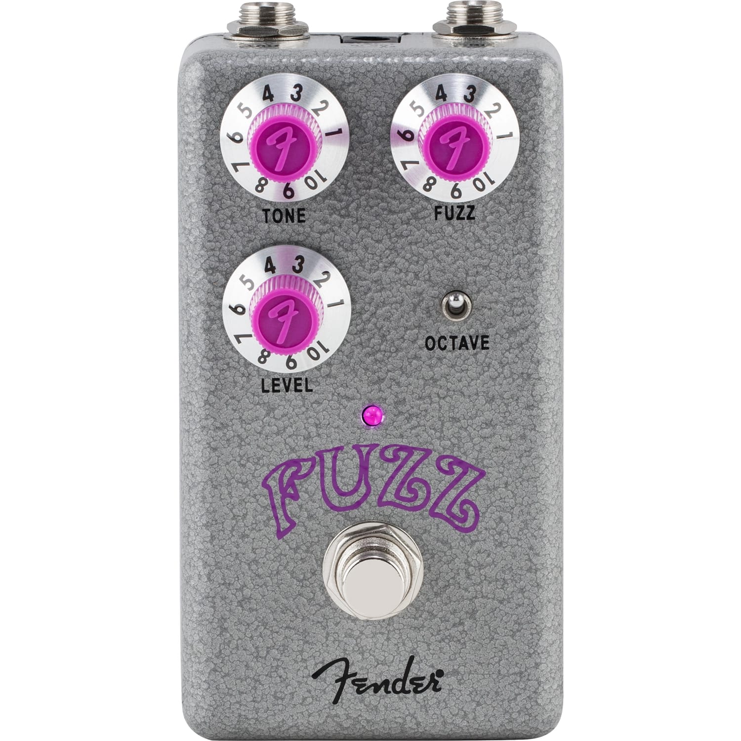 Fender Hammertone Fuzz pedal — angled view of controls and octave switch